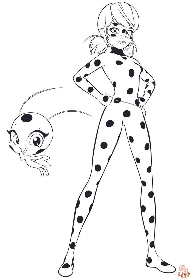 Coloriage Miraculous Ladybug Pages à colorier gratuites pour enfants en utilisant la langue des người Pháp