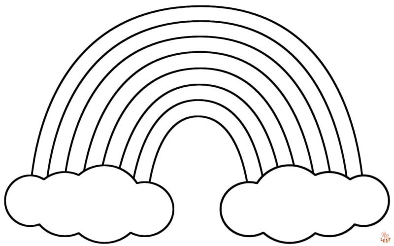 Modèles de coloriage arc-en-ciel gratuits - Pages à colorier d'arc-en-ciel en ligne pour enfants