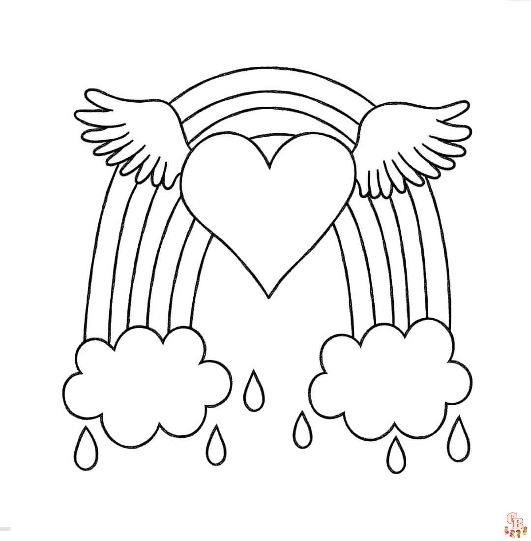 Modèles de coloriage arc-en-ciel gratuits - Pages à colorier d'arc-en-ciel en ligne pour enfants