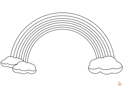 Modèles de coloriage arc-en-ciel gratuits - Pages à colorier d'arc-en-ciel en ligne pour enfants