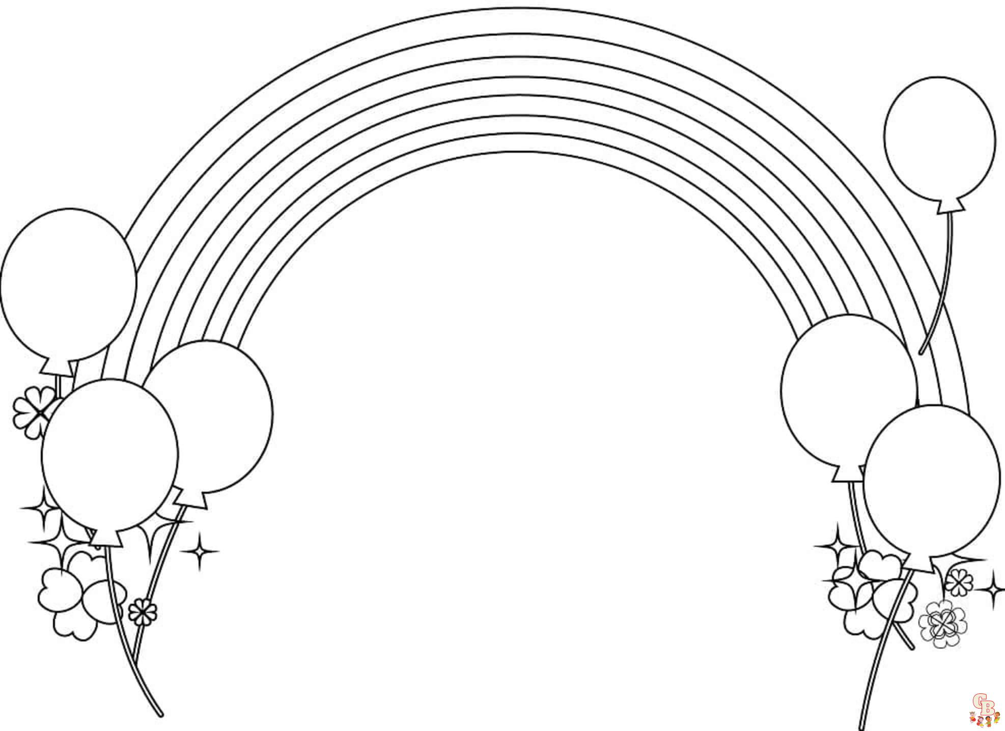 Modèles de coloriage arc-en-ciel gratuits - Pages à colorier d'arc-en-ciel en ligne pour enfants