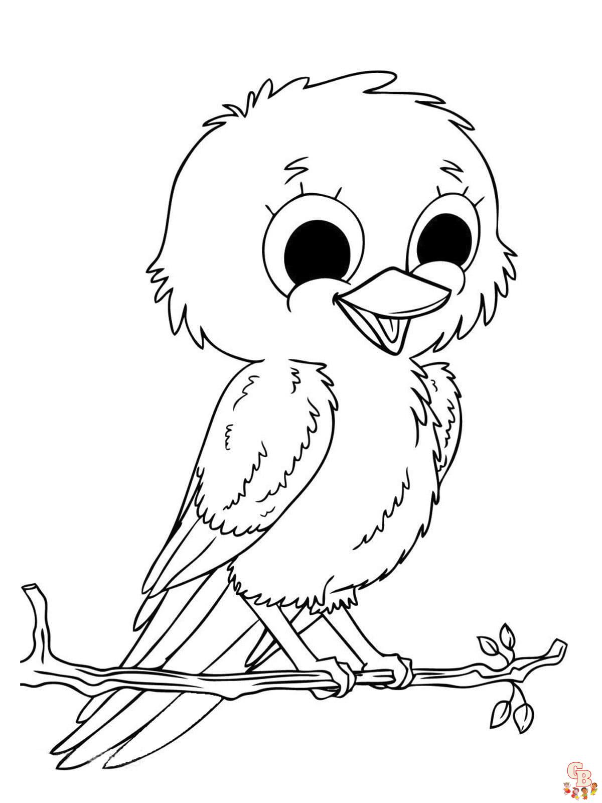 Coloriage oiseau Modèles réalistes, exotiques et mignons à colorier pour enfants