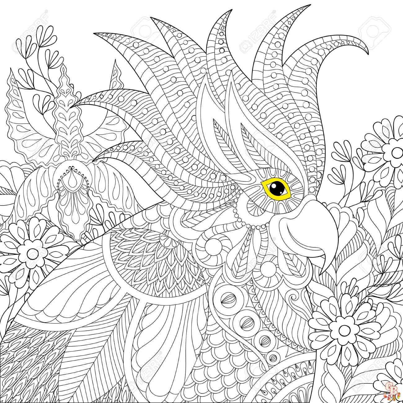 Coloriage oiseau Modèles réalistes, exotiques et mignons à colorier pour enfants