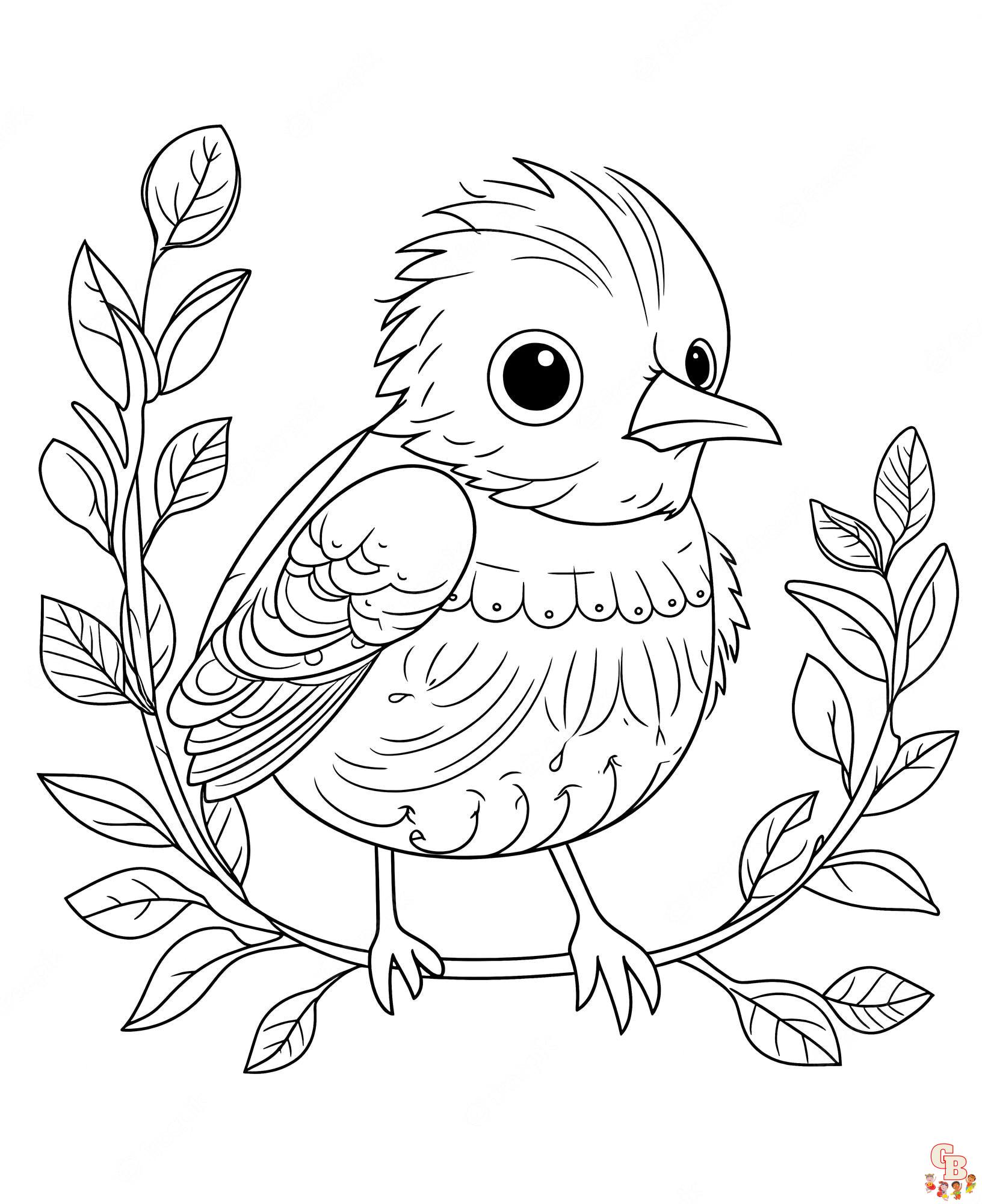 Coloriage oiseau Modèles réalistes, exotiques et mignons à colorier pour enfants