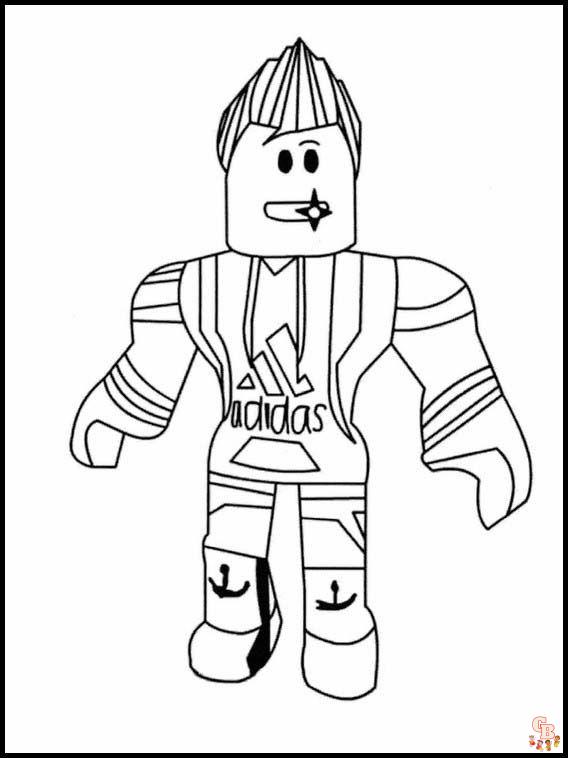 Coloriage gratuit Roblox pour les enfants - personnages, armes et équipements, logo et icône à colorier