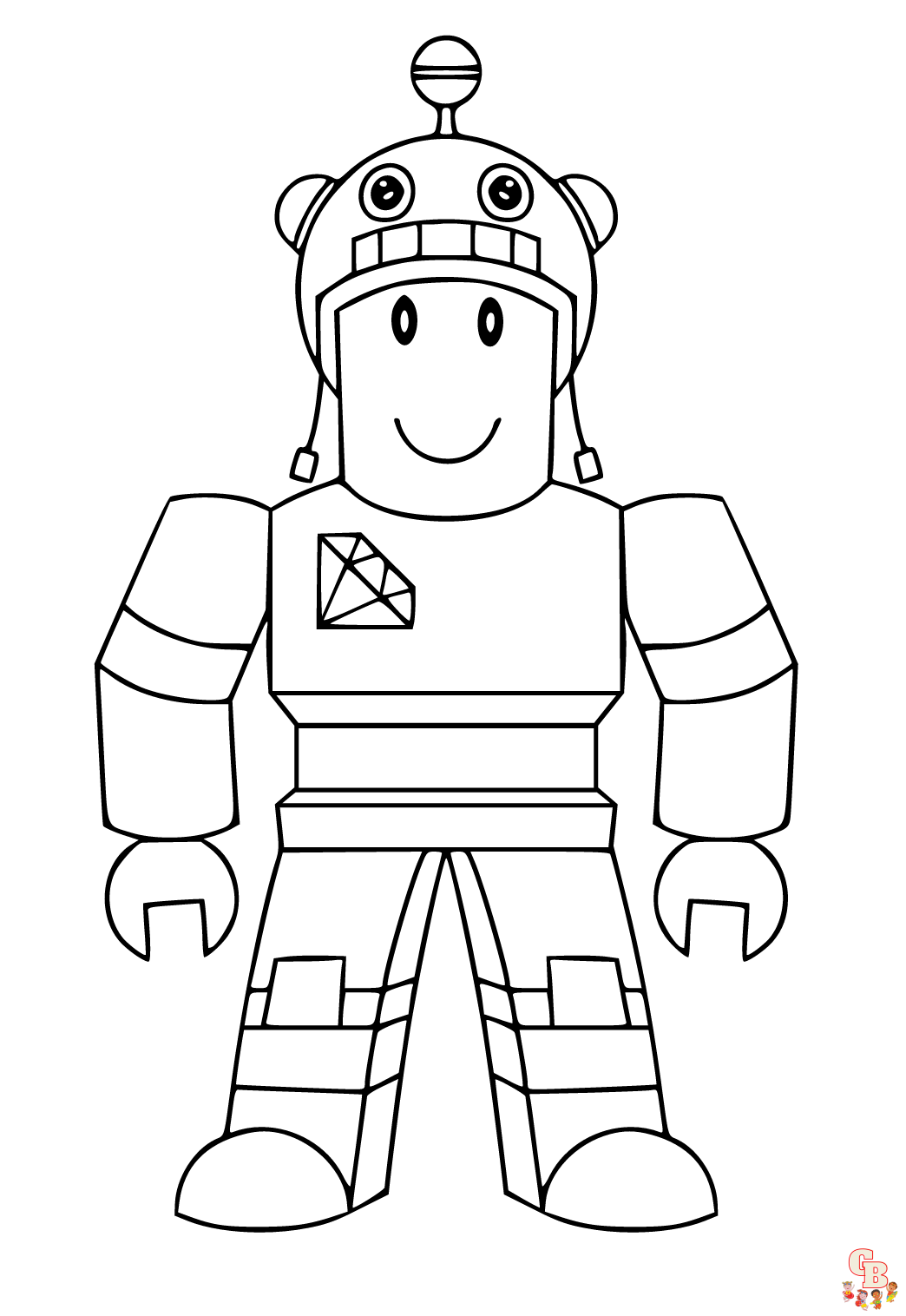 Coloriage gratuit Roblox pour les enfants - personnages, armes et équipements, logo et icône à colorier