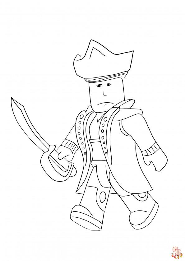 Coloriage gratuit Roblox pour les enfants - personnages, armes et équipements, logo et icône à colorier