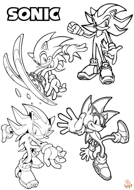 Coloriage Sonic Dessins à colorier de Sonic pour enfants