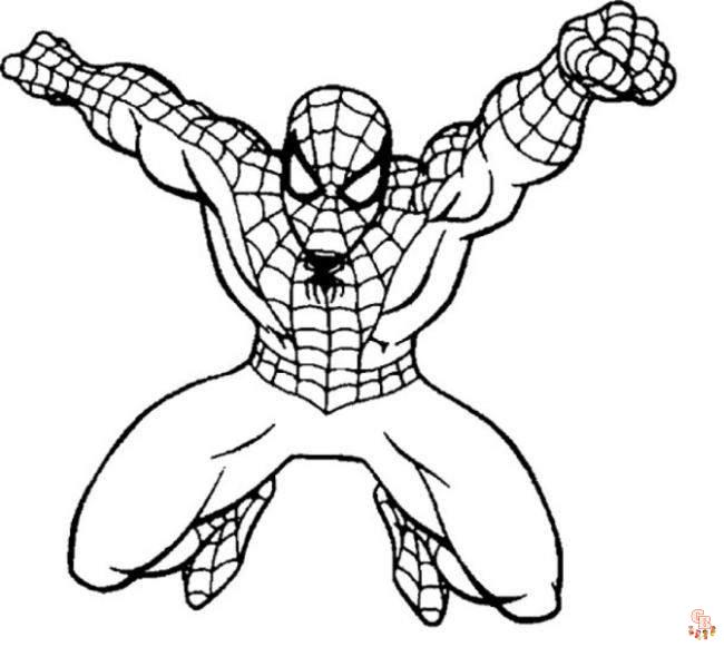 Coloriage Spiderman Pages à colorier gratuites de Spiderman en action avec ses ennemis