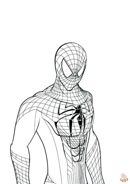 Coloriage Spiderman Pages à colorier gratuites de Spiderman en action avec ses ennemis