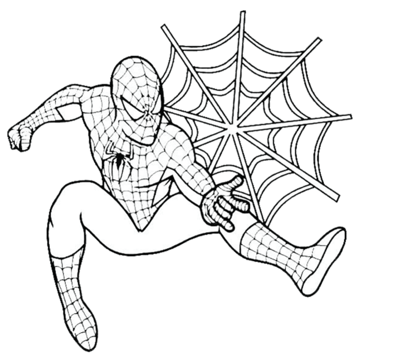 Coloriage Spiderman Pages à colorier gratuites de Spiderman en action avec ses ennemis