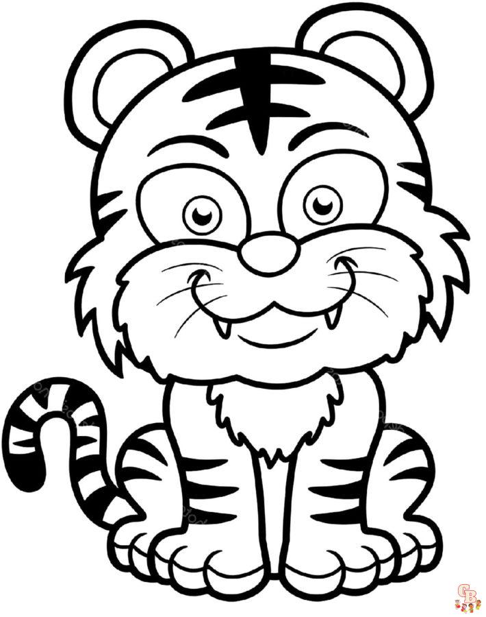 Coloriage Tigre pour Enfant - Les plus beaux modèles à imprimer