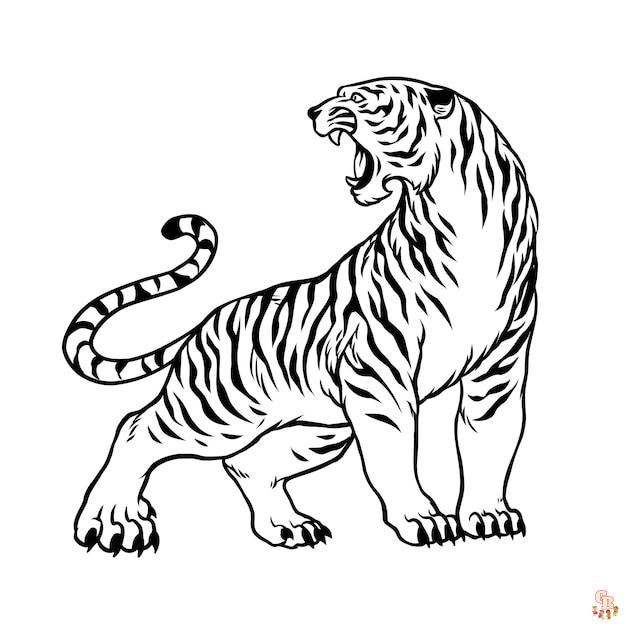 Coloriage Tigre pour Enfant - Les plus beaux modèles à imprimer