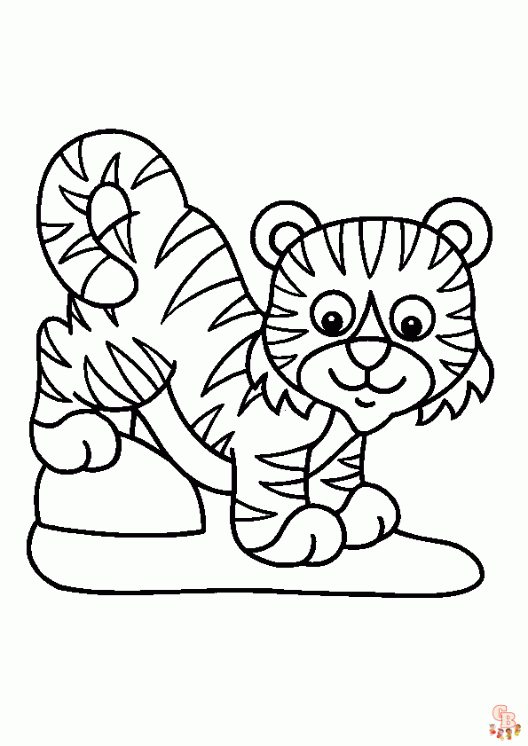 Coloriage Tigre pour Enfant - Les plus beaux modèles à imprimer