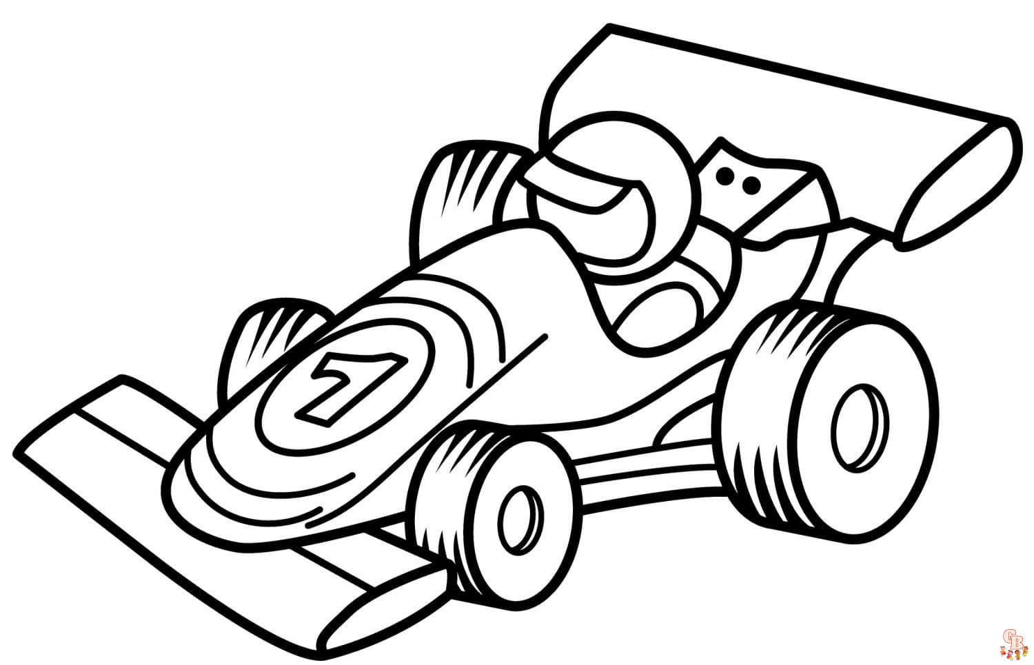 Les meilleurs coloriages de voitures de courses en ligne - Coloriage voiture de course gratuit