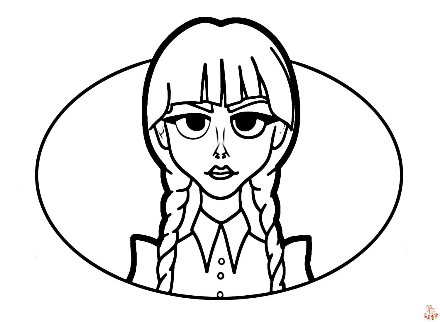 coloriage mercredi addams