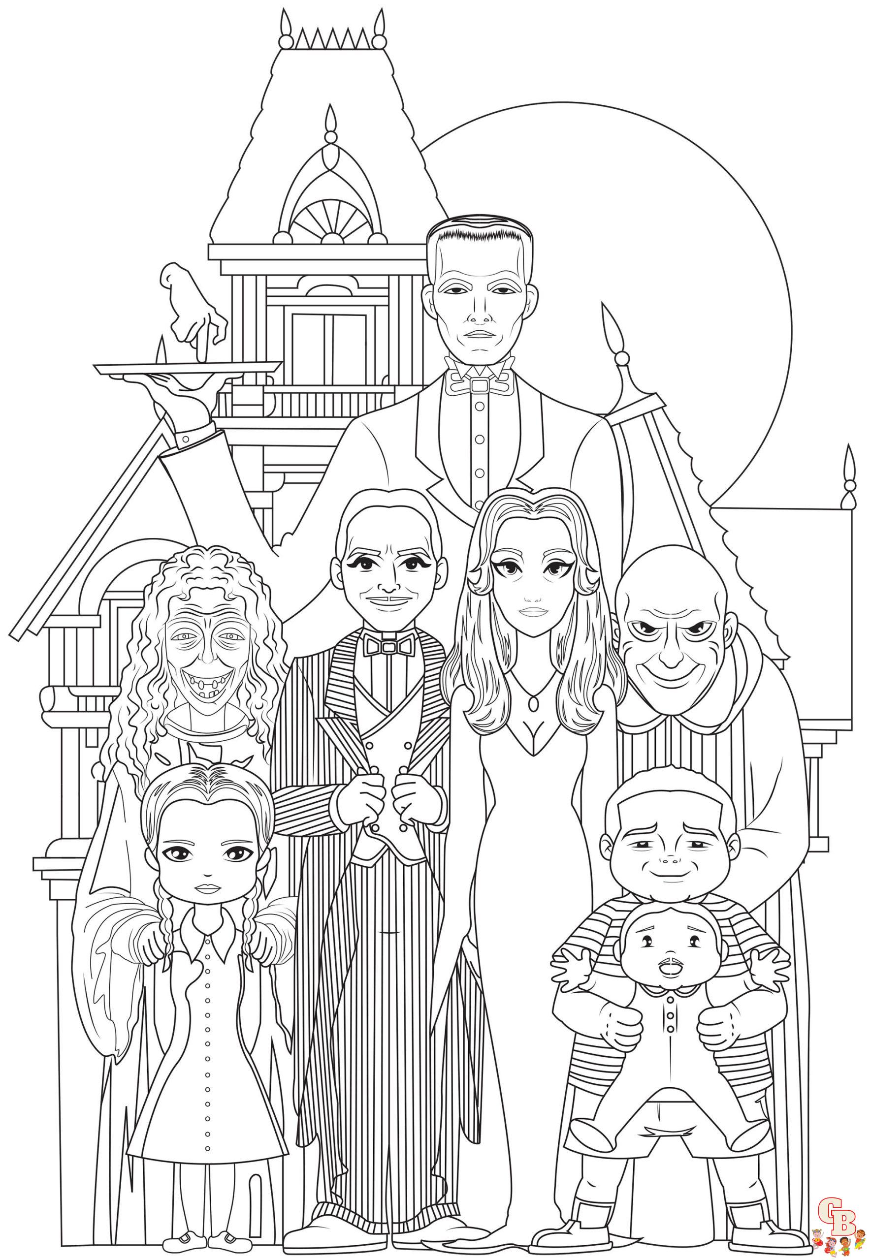 coloriage mercredi addams