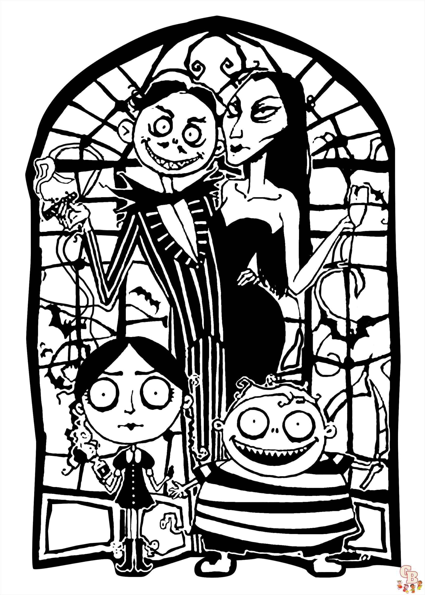 coloriage mercredi addams