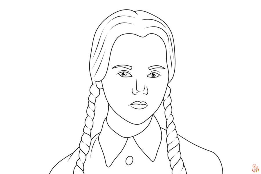 coloriage mercredi addams