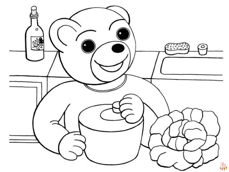 coloriage petit ours brun