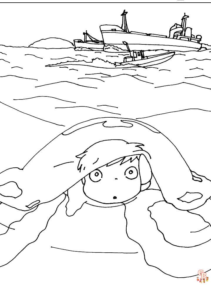 Coloriage Ponyo