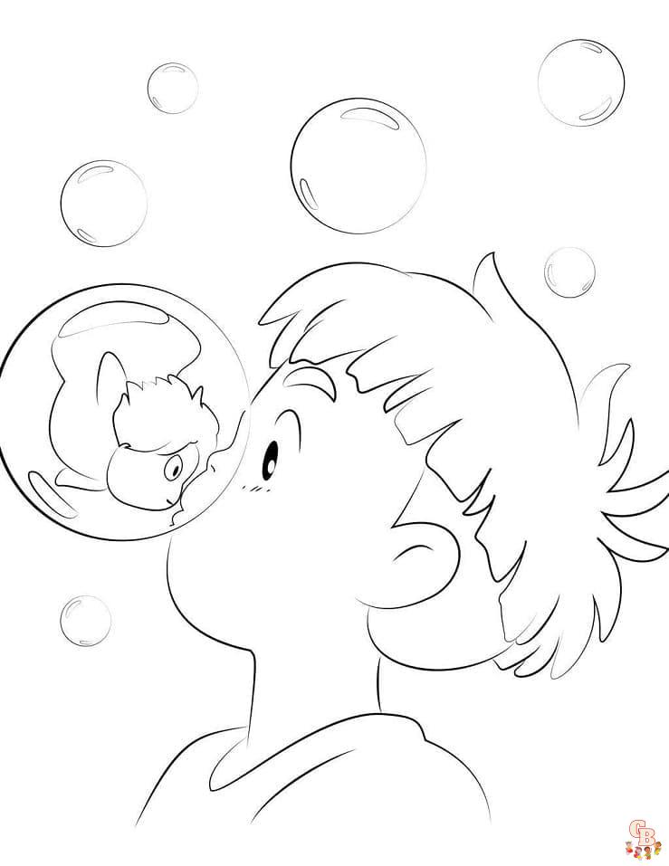 Coloriage Ponyo