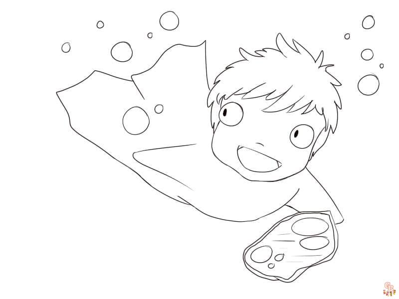 Coloriage Ponyo