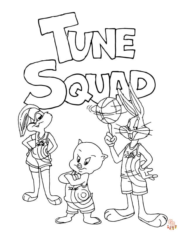 Tune Squad Space Jam coloring page