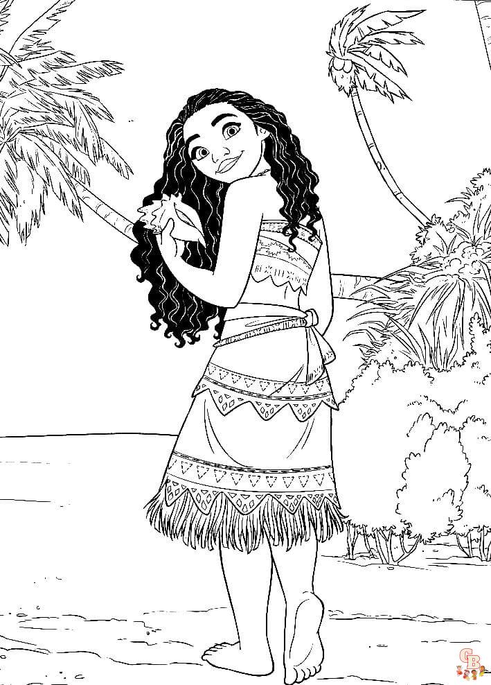 coloriage Vaiana Moana