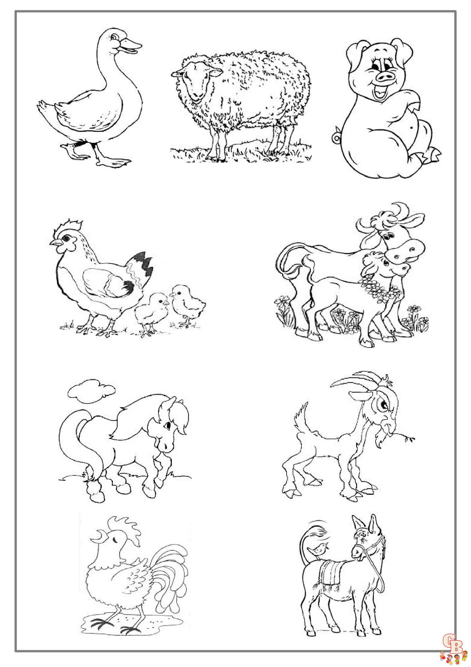 coloriage animaux de la ferme