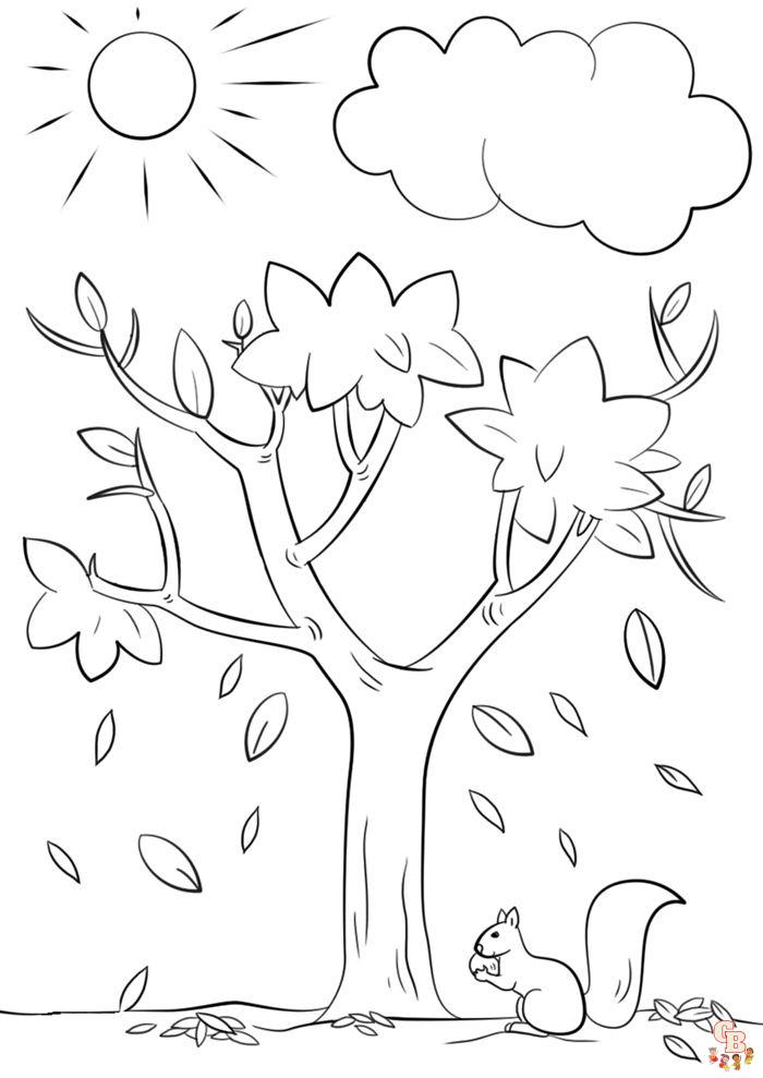 coloriage automne simple