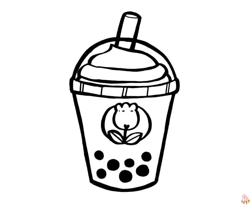 coloriage bubble tea