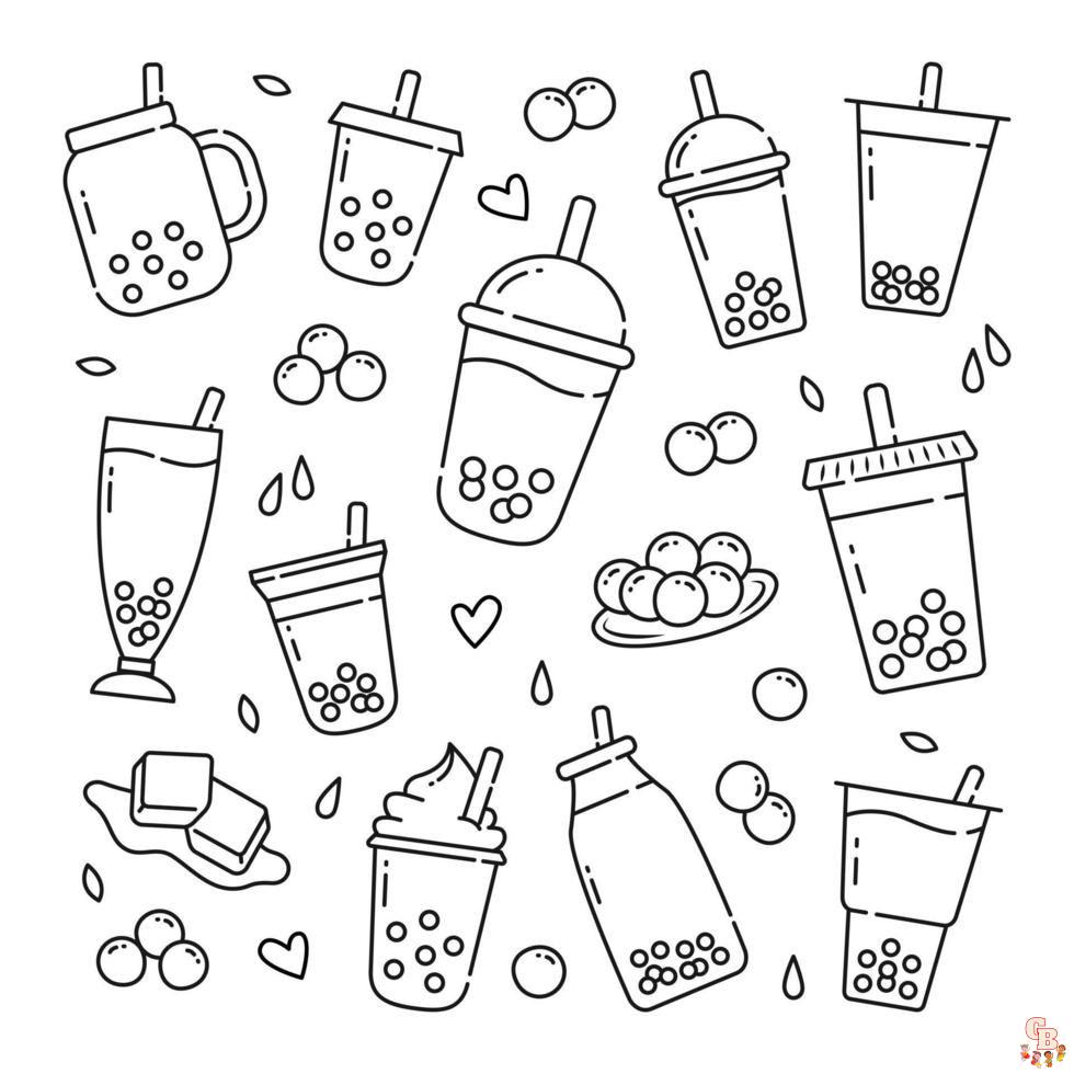 coloriage bubble tea