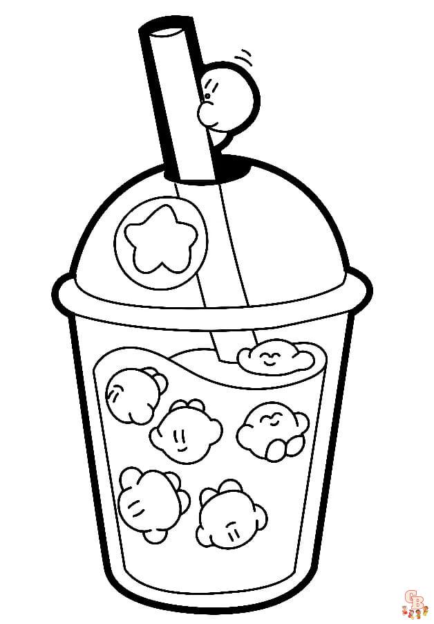 coloriage bubble tea