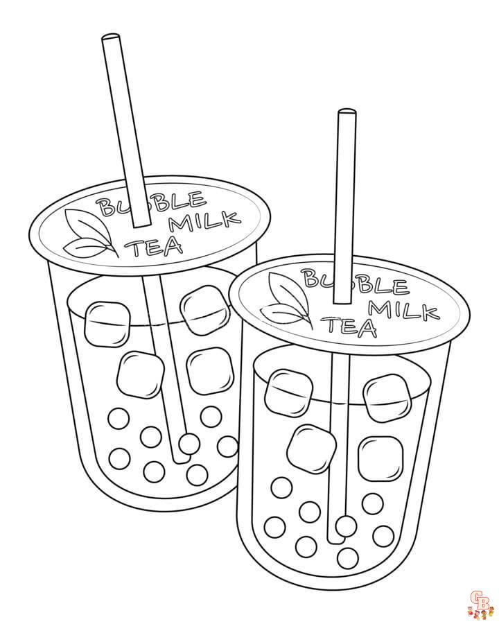 coloriage bubble tea