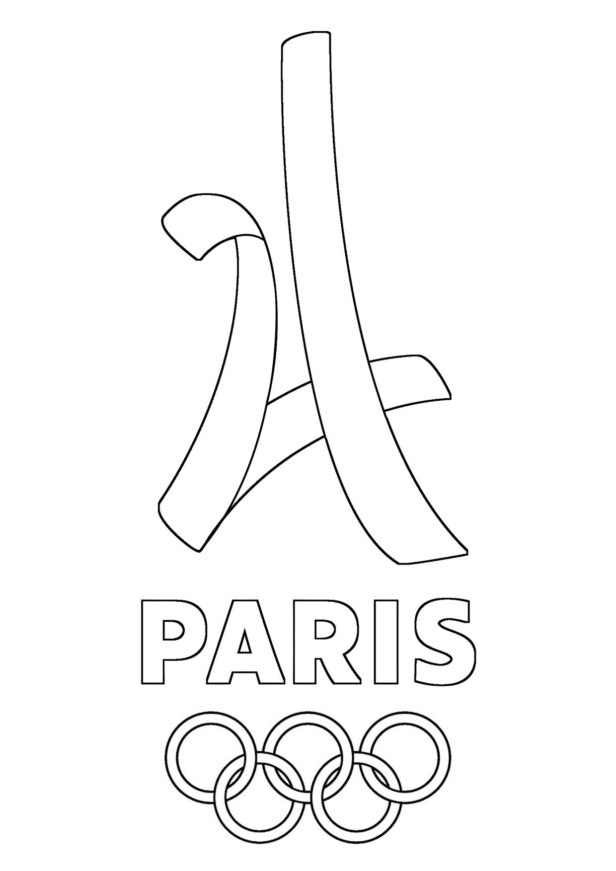 coloriage logo paris jeux olympiques