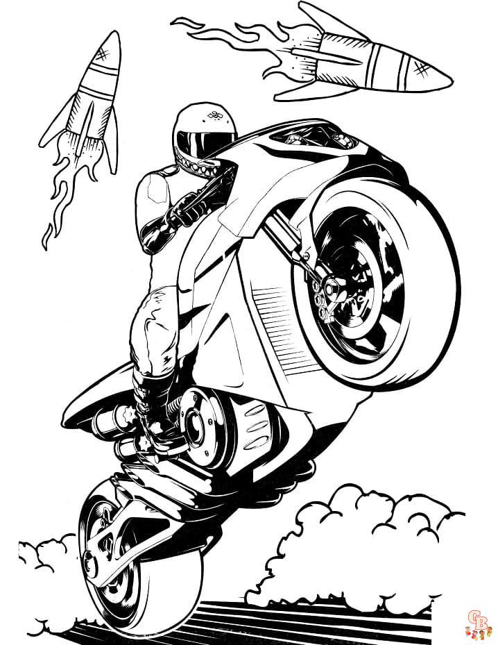 coloriage pages moto