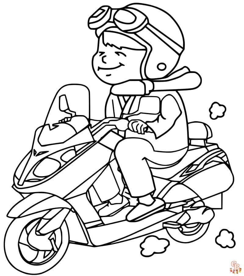 coloriage pages moto