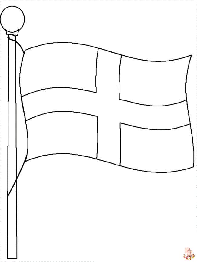 drapeau anglais coloriage