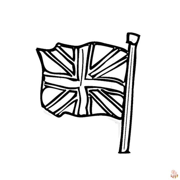 drapeau anglais coloriage