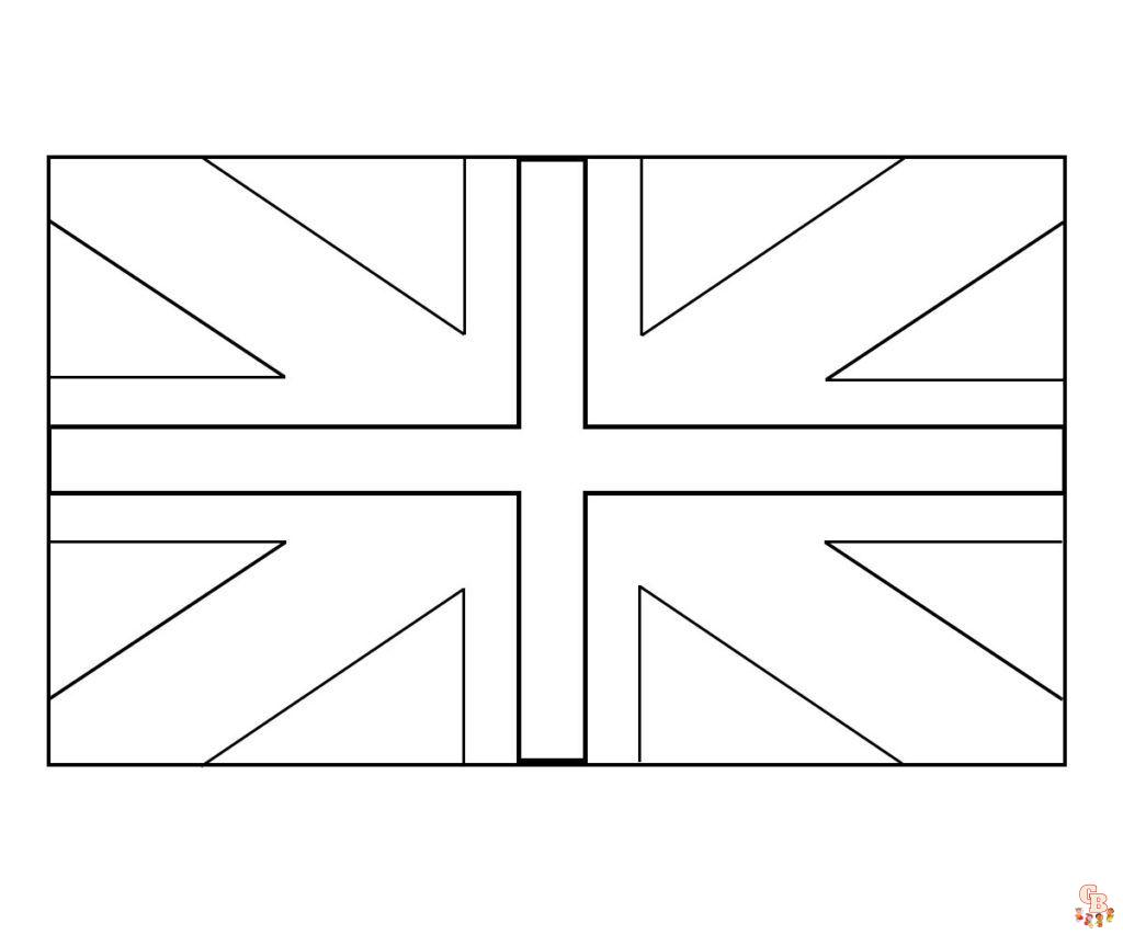 drapeau anglais coloriage