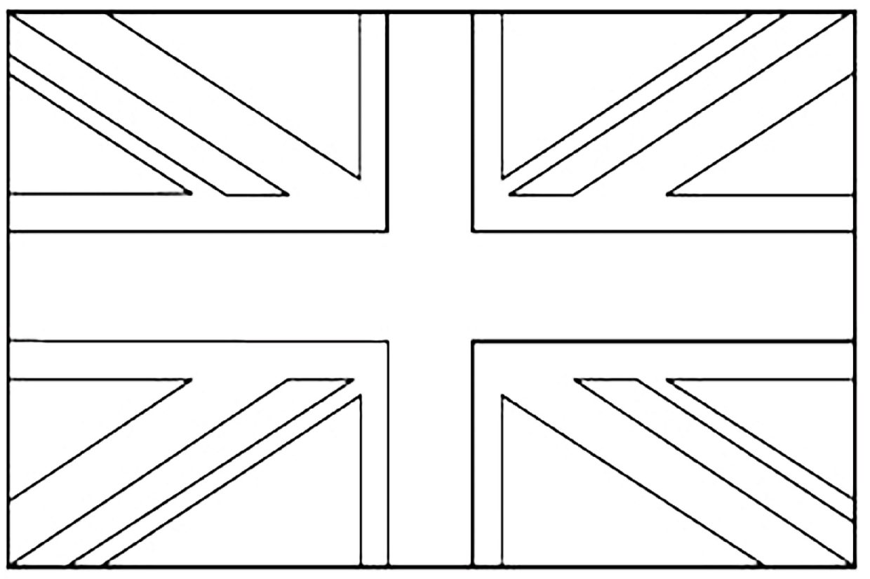 drapeau anglais coloriage