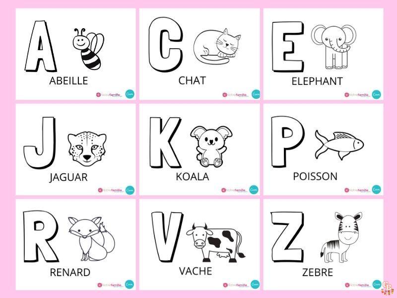 Coloriage Alphabet Des Animaux