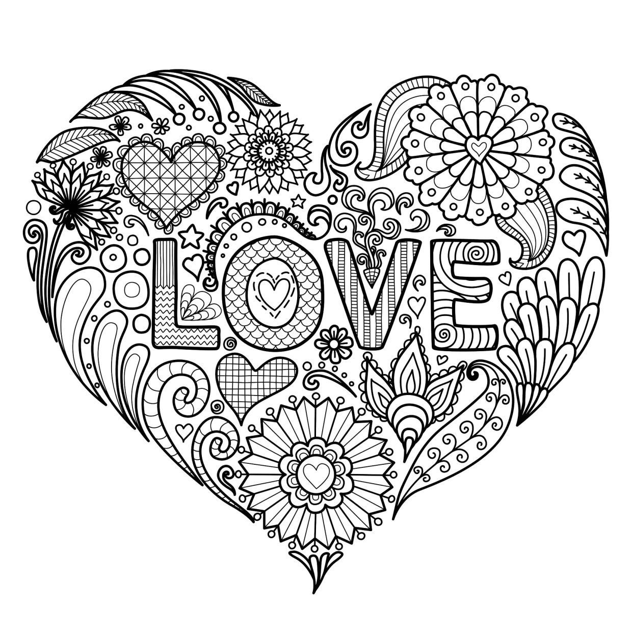 Coloriage Amour Coeur