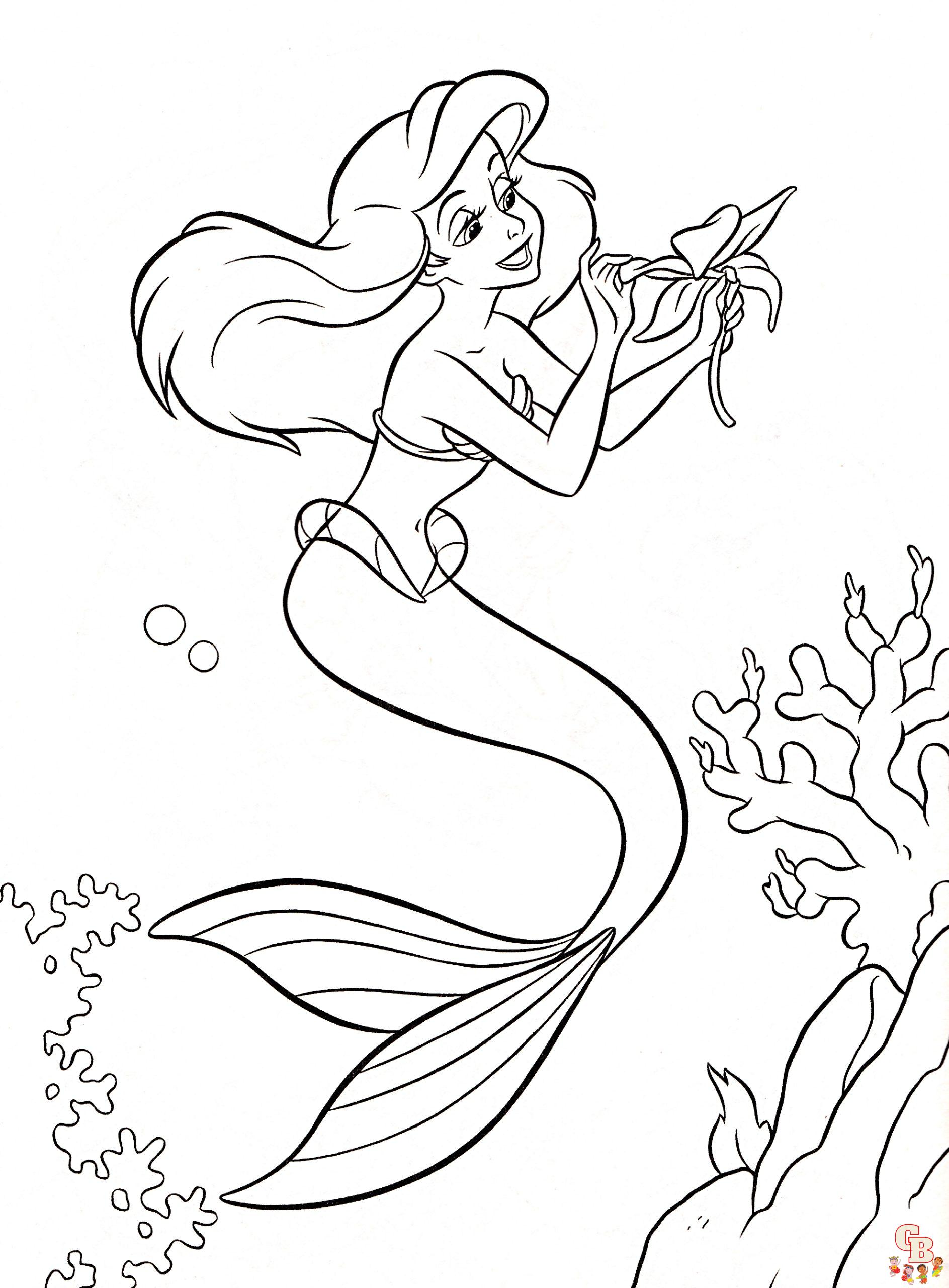 Coloriage Ariel La Petite Sirene