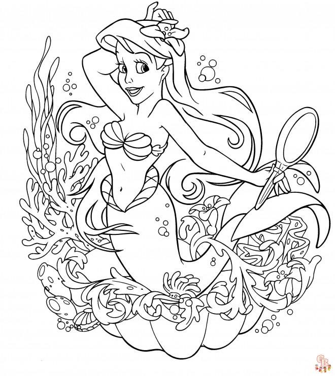 Coloriage Ariel La Petite Sirene