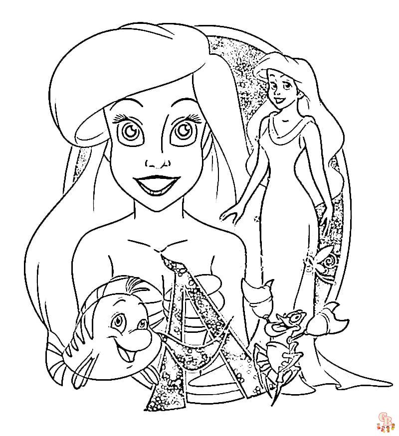 Coloriage Ariel La Petite Sirene