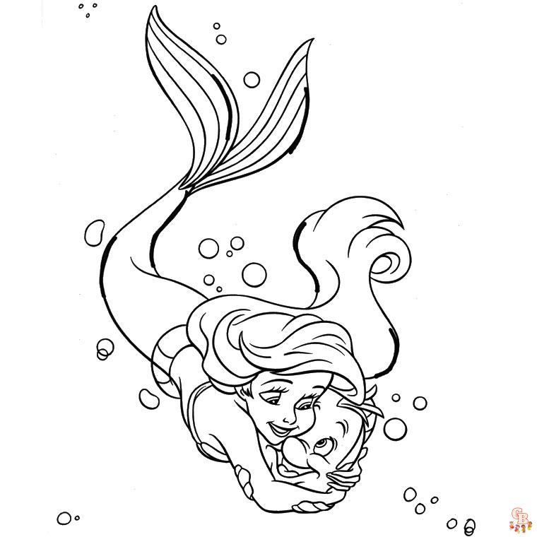 Coloriage Ariel La Petite Sirene