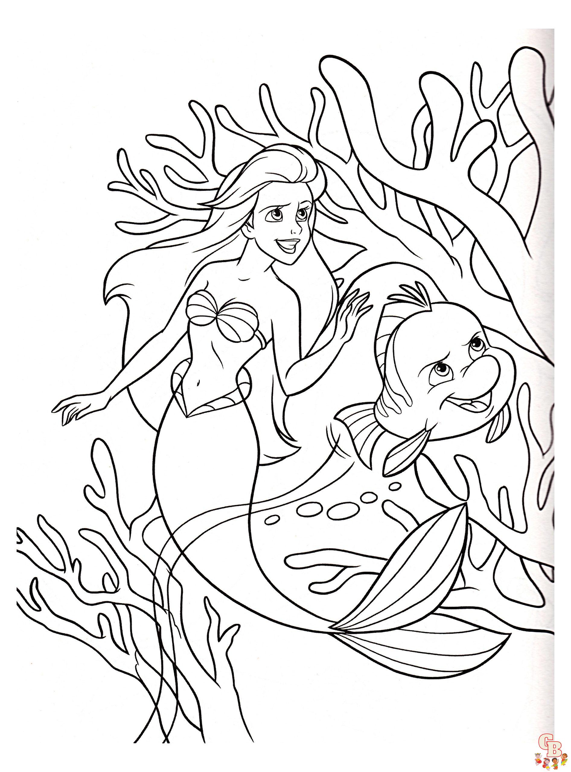 Coloriage Ariel La Petite Sirene