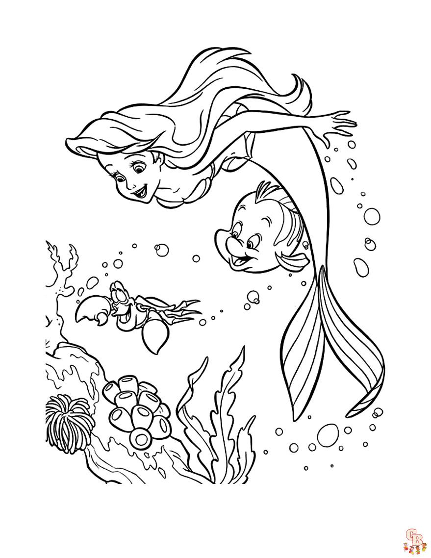 Coloriage Ariel La Petite Sirene